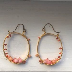 Gold & Coral Earrings